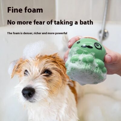 Silicone Pet Bath Brush with Shampoo Dispenser